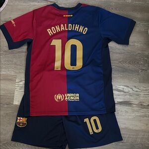 Ronaldinhino Barcelona Soccer kit - Red and Blue